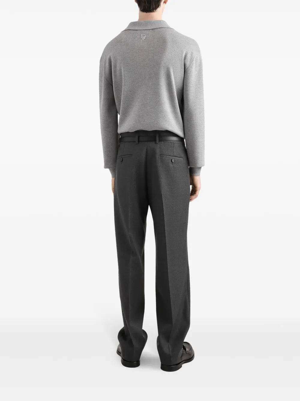Dolce & Gabbana Trui met gekerfde kraag Grijs