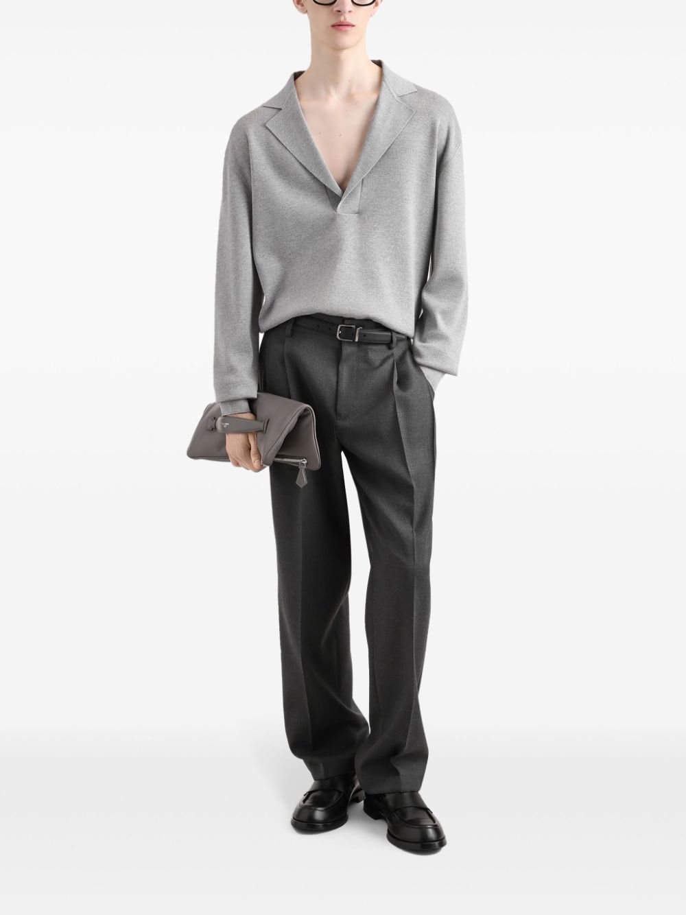 Dolce & Gabbana notch-collar jumper - Grijs