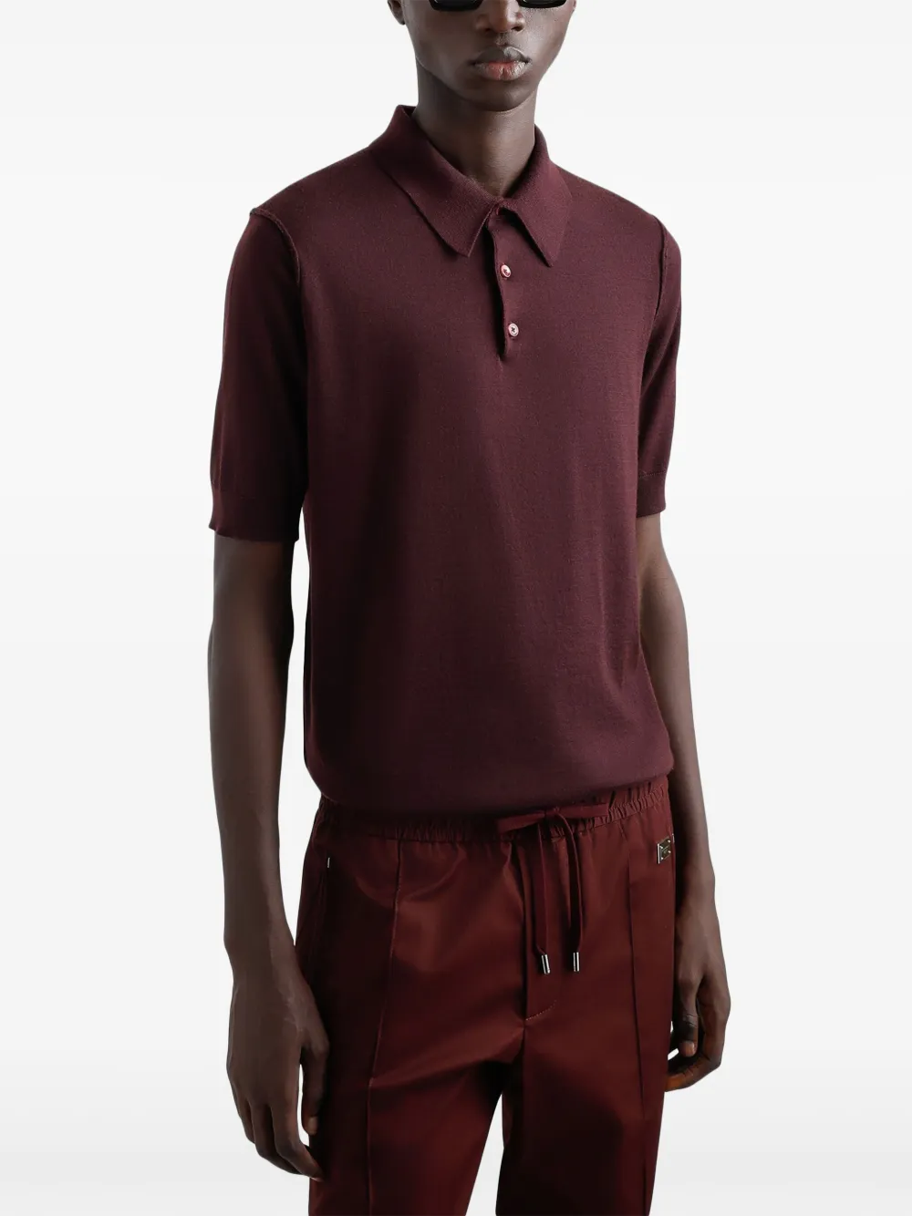 Dolce & Gabbana Fijngeribbeld poloshirt Rood