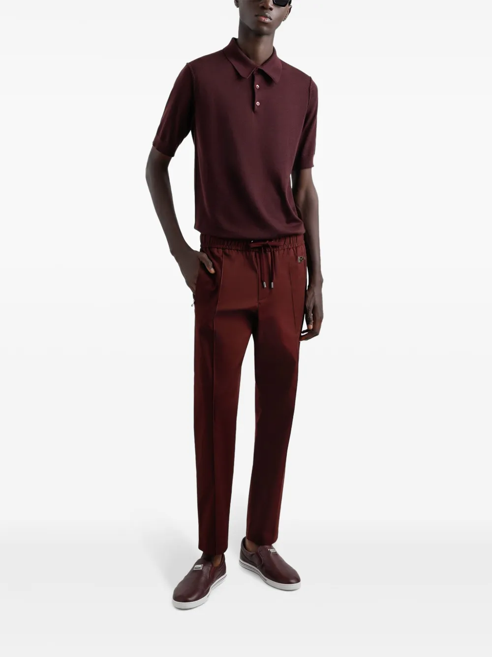 Dolce & Gabbana Fijngeribbeld poloshirt - Rood