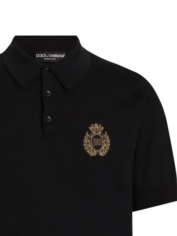 Dolce & Gabbana logo-embroidered Polo Shirt | Blue | FARFETCH JO