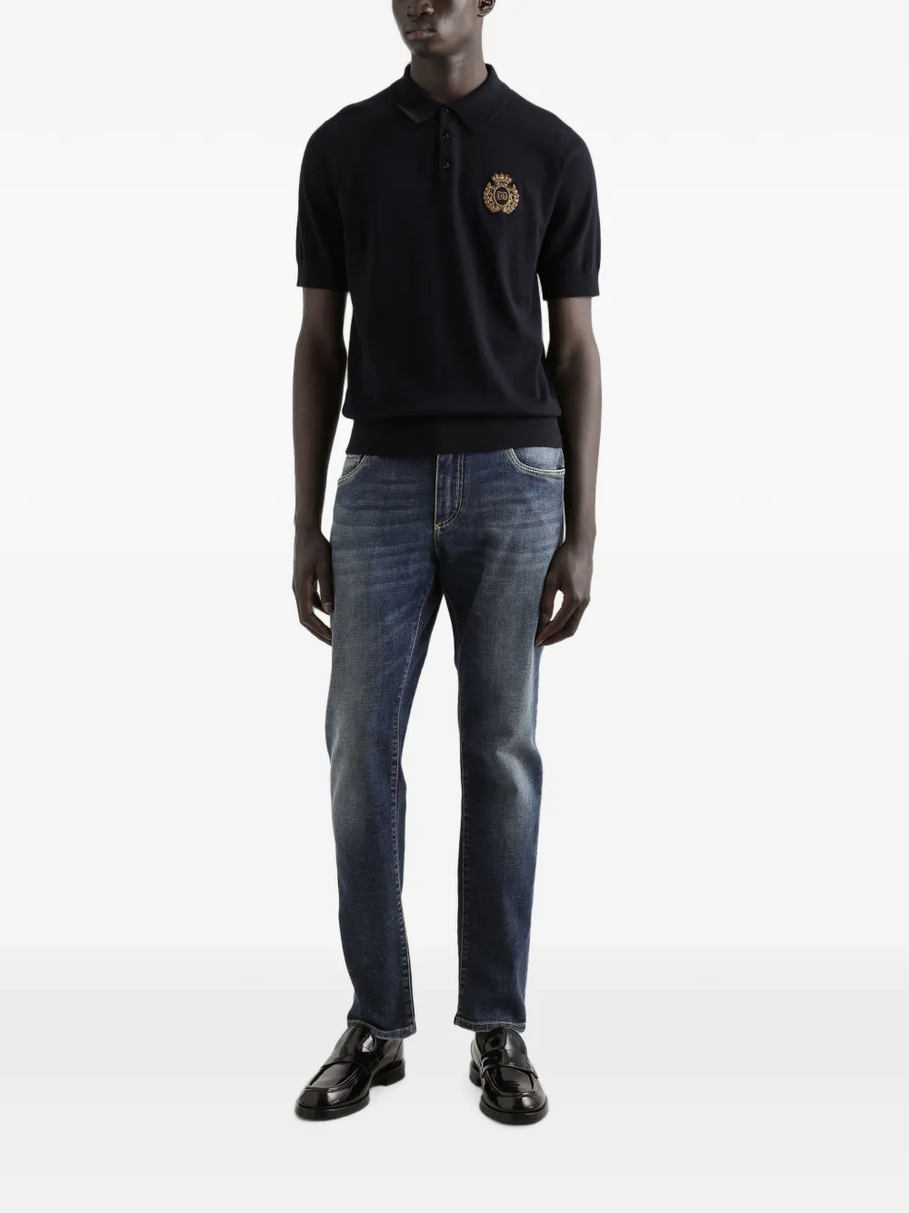 Dolce & Gabbana Poloshirt met geborduurd logo Blauw