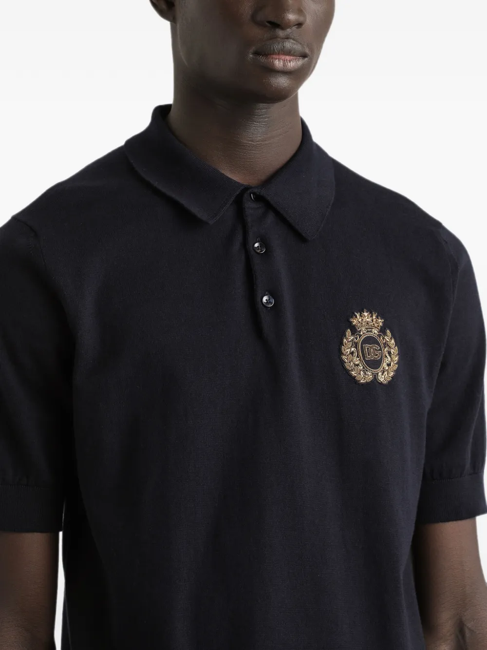 Dolce & Gabbana Poloshirt met geborduurd logo Blauw