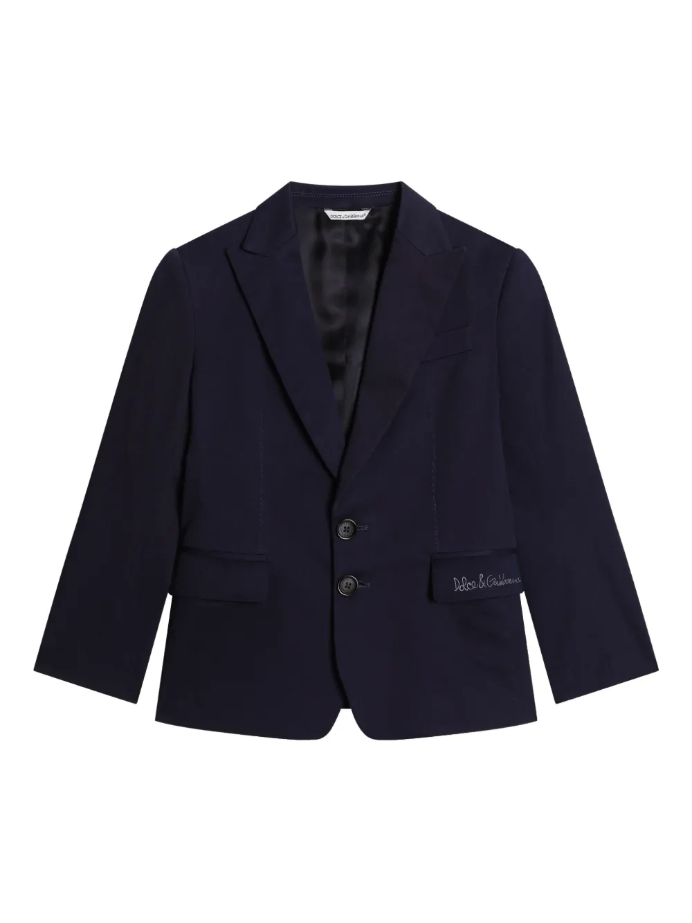 Dolce & Gabbana Kids Blazer met geborduurd logo Blauw