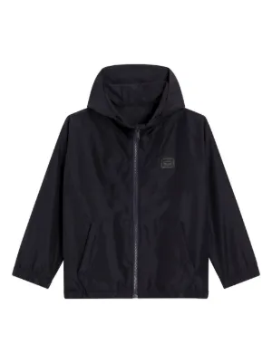 DOLCE &GABBANA キッズ　ブルゾン DOLCE & GABBANA Kids Dark Blue DG Patch Nylon Down Long
