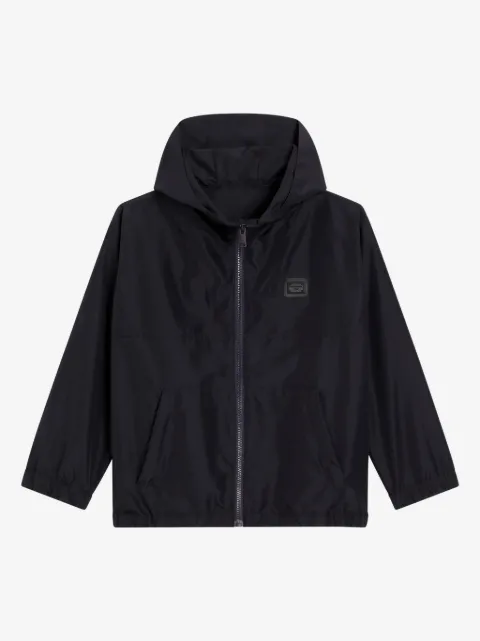 Dolce & Gabbana Kids logo-patch hooded jacket