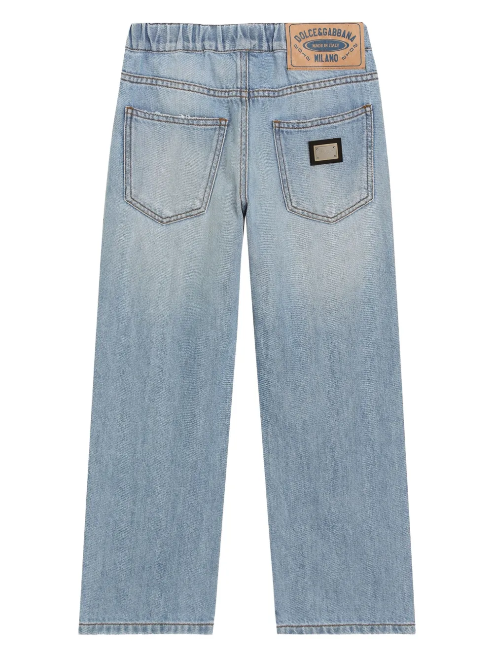 Dolce & Gabbana Kids Gerafelde jeans - Blauw