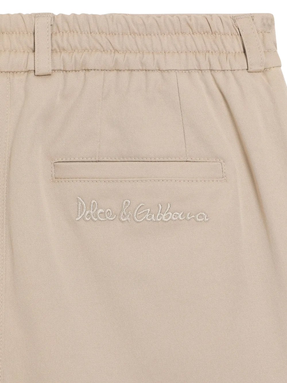 Dolce & Gabbana Kids Shorts met geborduurd logo Beige