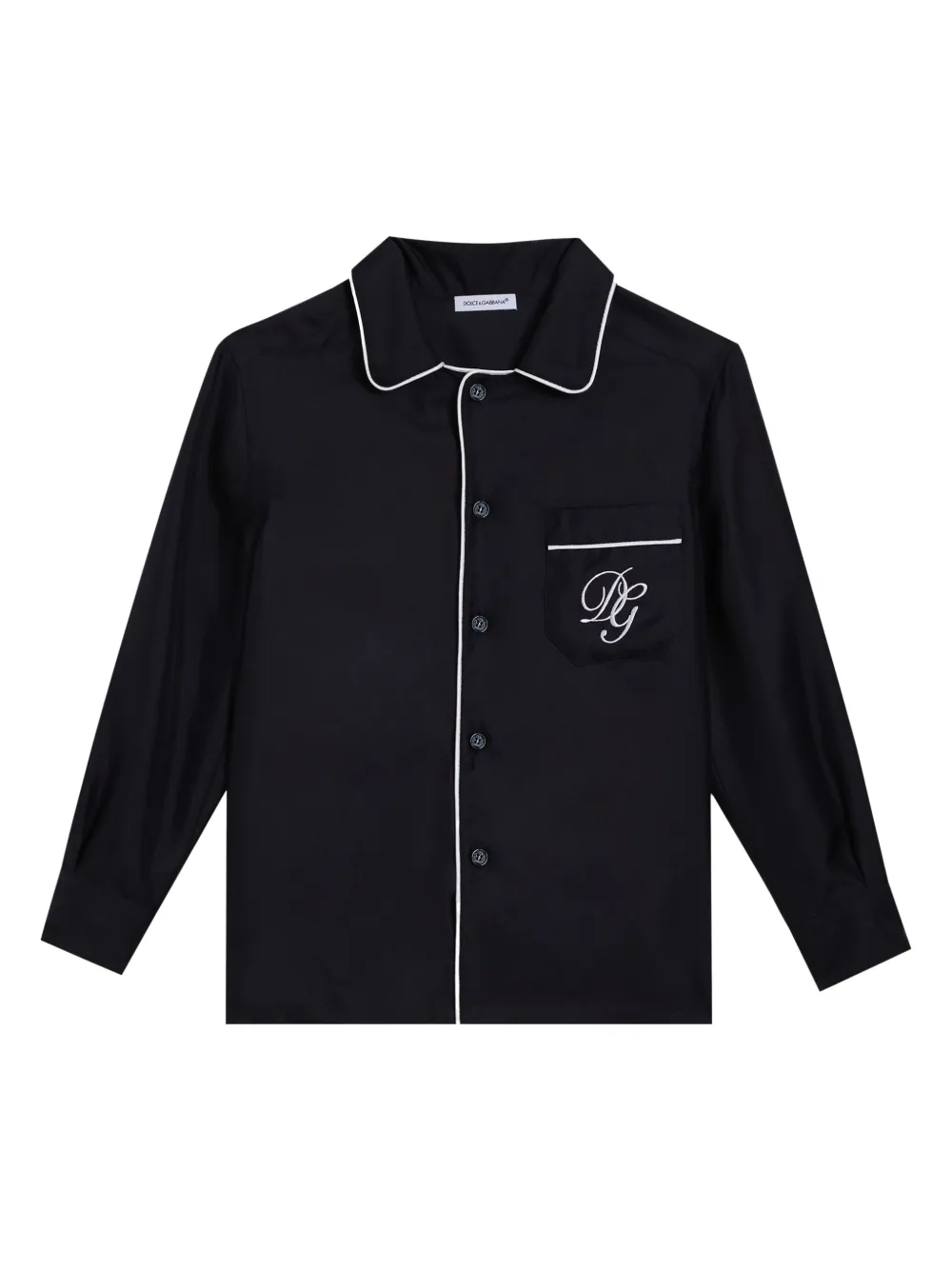 Dolce & Gabbana Kids Shirt met geborduurd logo Blauw