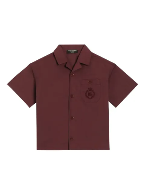 Dolce & Gabbana Kids crest logo-embroidered shirt