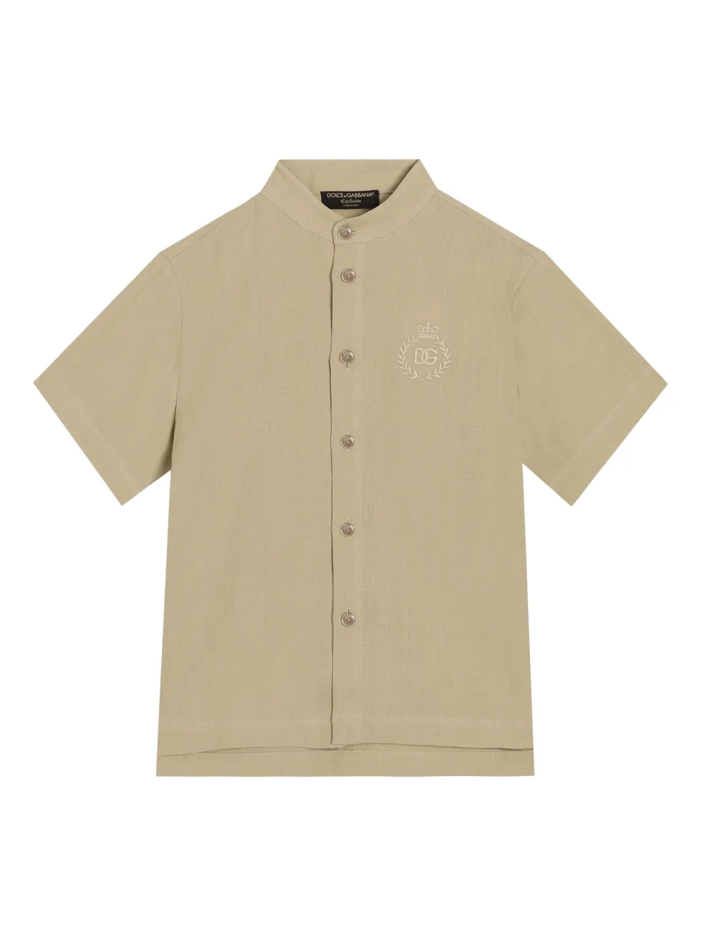 Dolce & Gabbana Kids Shirt met geborduurd logo Beige