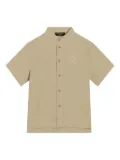 Dolce & Gabbana Kids crest logo-embroidered shirt - Neutrals