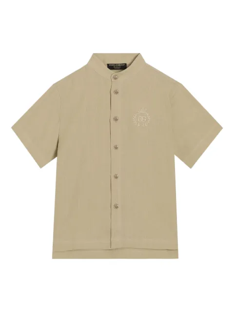 Dolce & Gabbana Kids crest logo-embroidered shirt