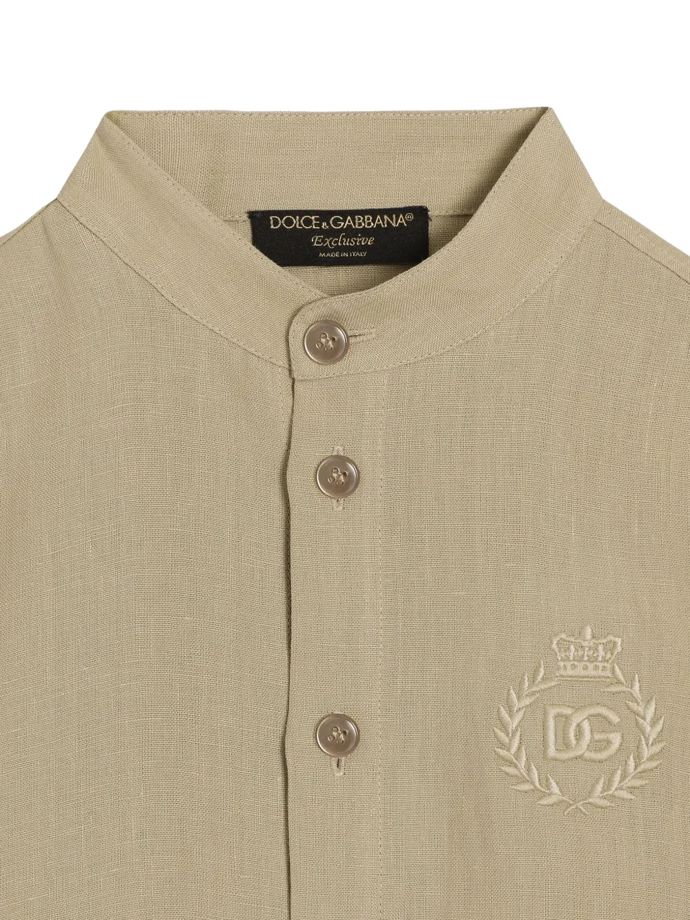 Dolce & Gabbana Kids Shirt met geborduurd logo Beige