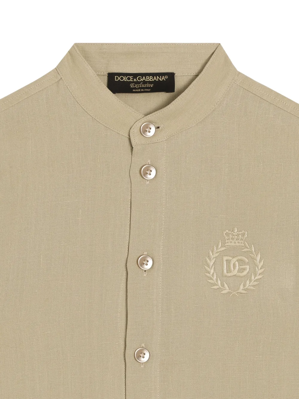 Dolce & Gabbana Kids Shirt met geborduurd logo Beige