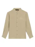 Dolce & Gabbana Kids crest logo-embroidered shirt - Neutrals