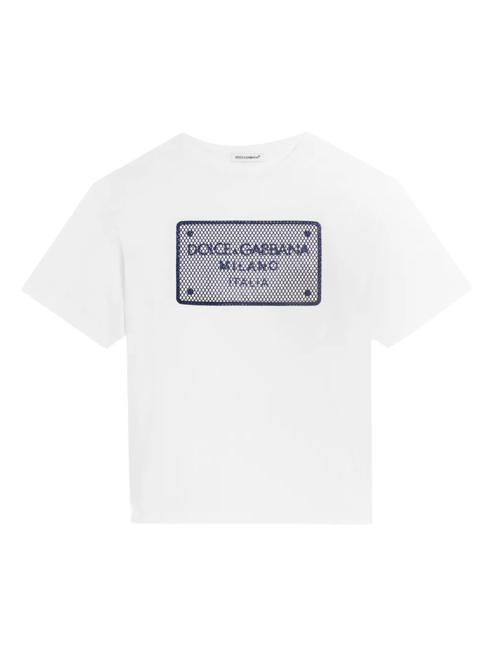 Dolce & Gabbana Kids T-shirt met logo-label Wit