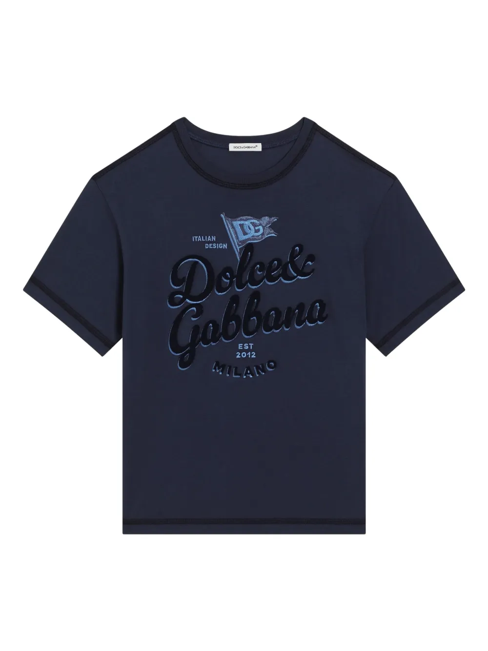 Dolce & Gabbana Kids T-shirt met logo Blauw