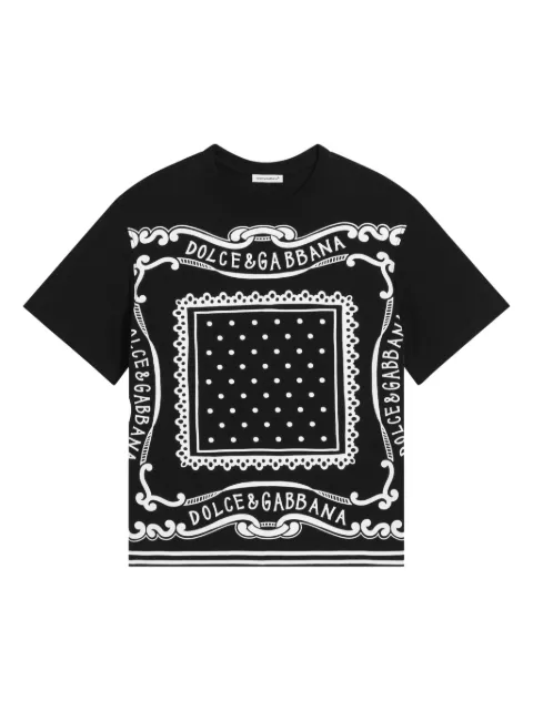 Dolce & Gabbana Kids playera con logo estampado