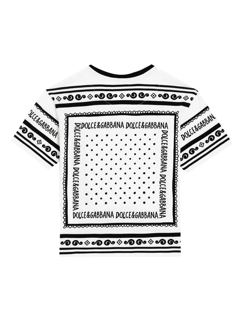 Dolce & Gabbana Kids T-shirt met bandanaprint - Wit