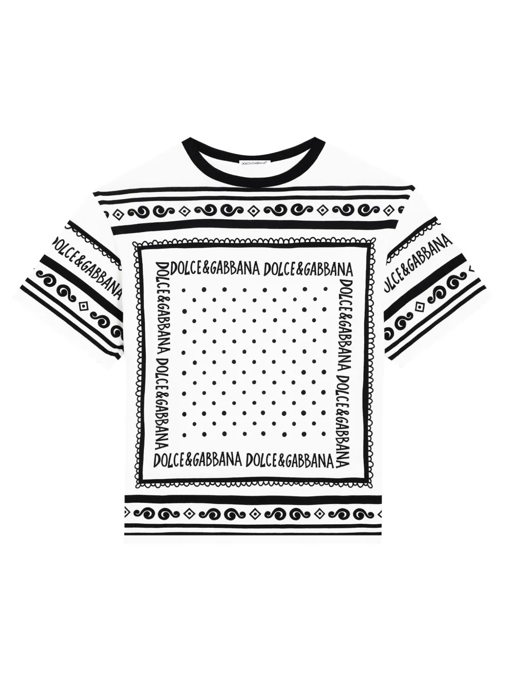 Dolce & Gabbana Kids T-shirt met bandanaprint Wit