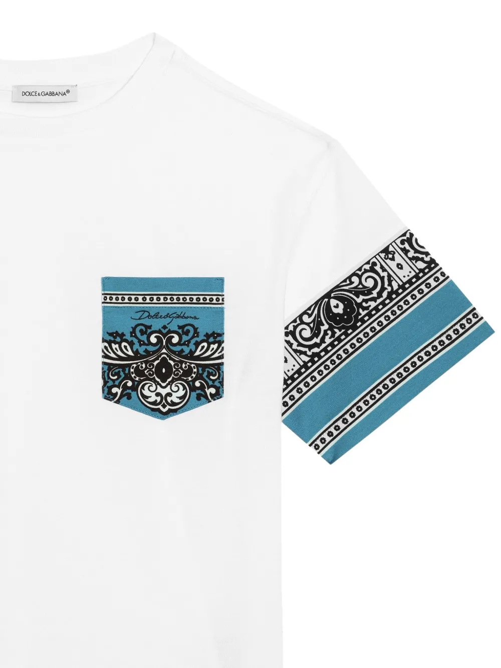 Dolce & Gabbana Kids T-shirt met bandanaprint Wit