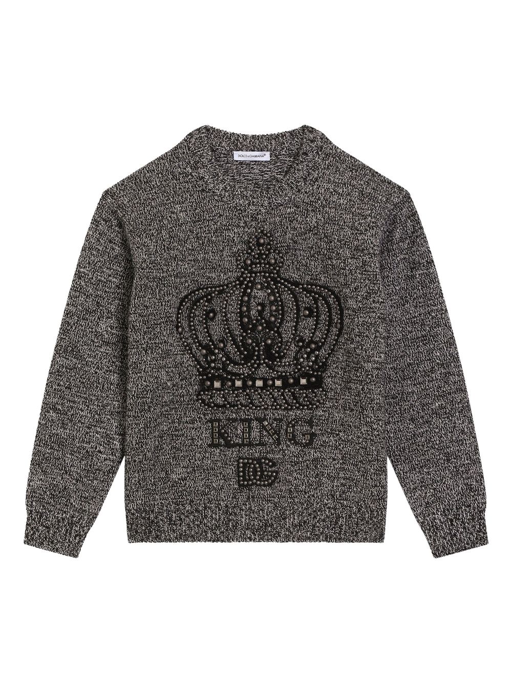 Dolce & Gabbana Kids logo-appliqué sweater - Black