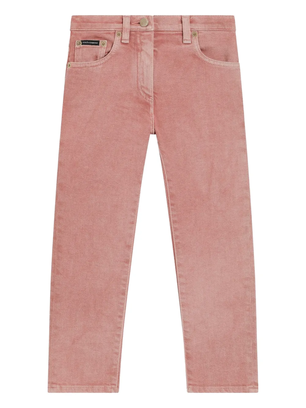 Dolce & Gabbana Kids Jeans met logoplakkaat Roze