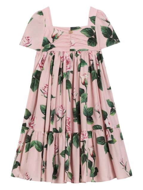 Dolce & Gabbana Kids rose-print dress