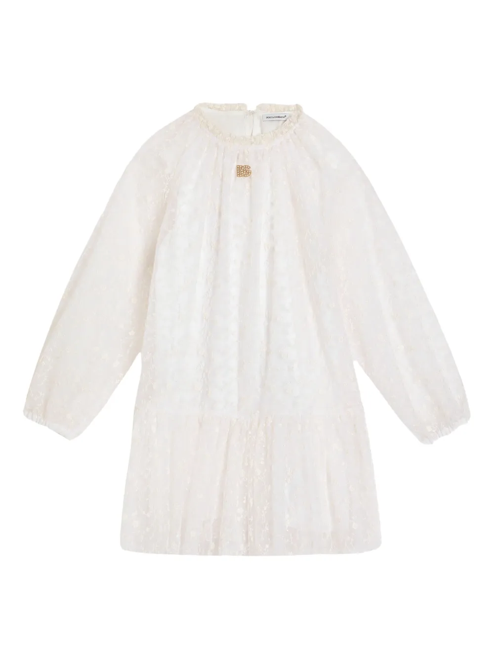 Dolce & Gabbana Kids Jurk met GD-plakkaat Wit