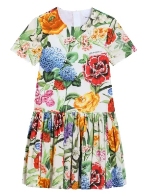 Dolce & Gabbana Kids マジョリカ シルクワンピース | イエロー