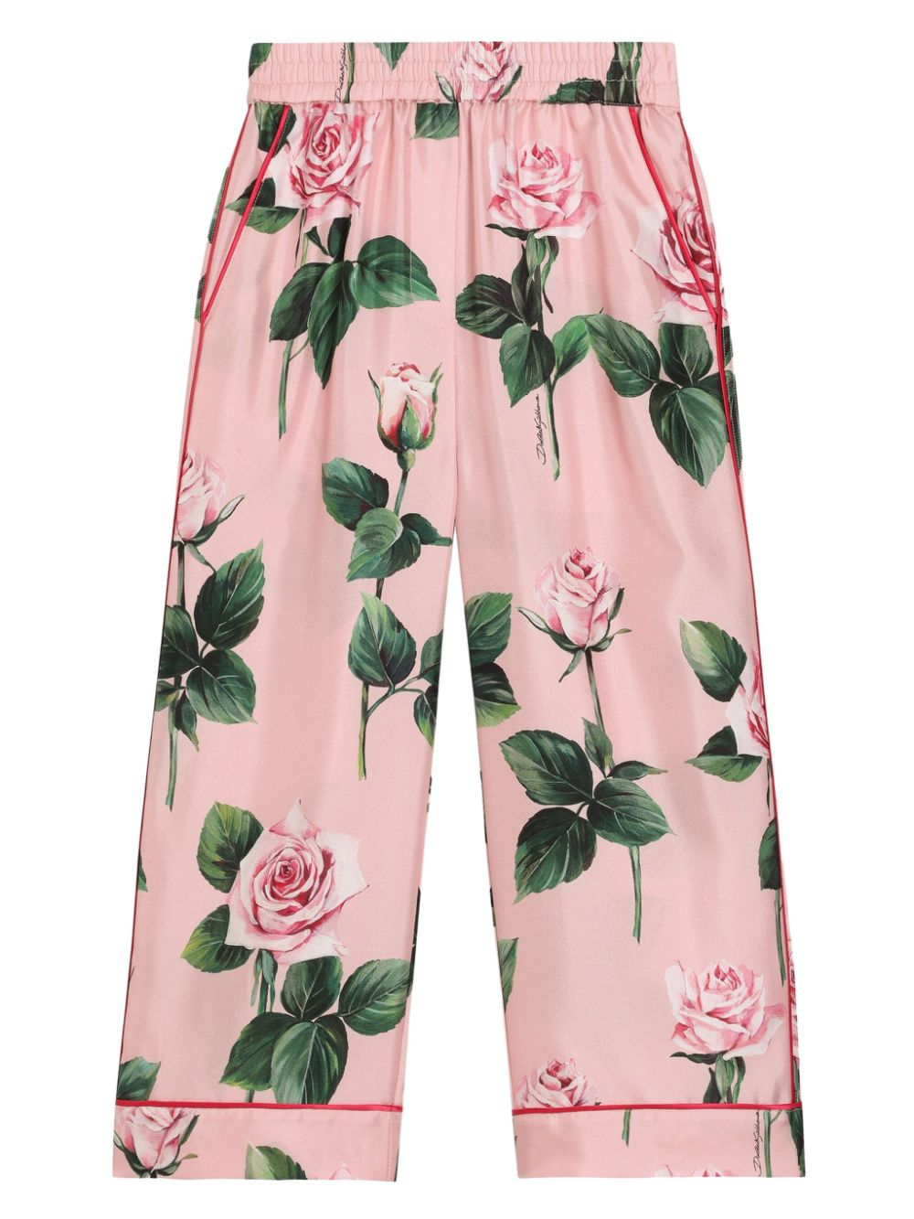 Dolce & Gabbana Kids Broek met bloe print Roze