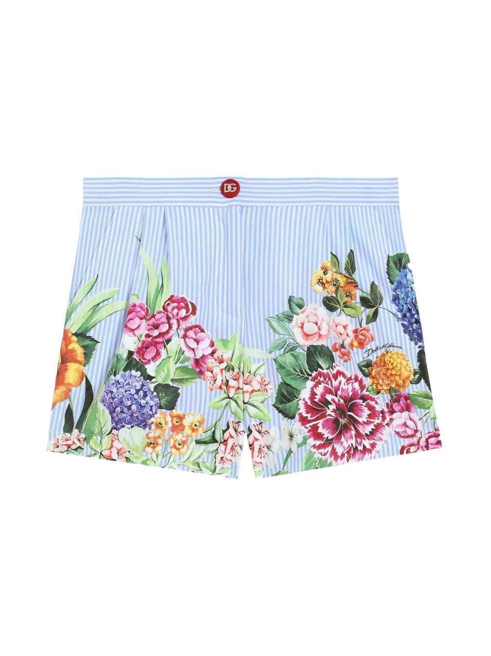 Dolce & Gabbana Kids Shorts met bloe print Blauw