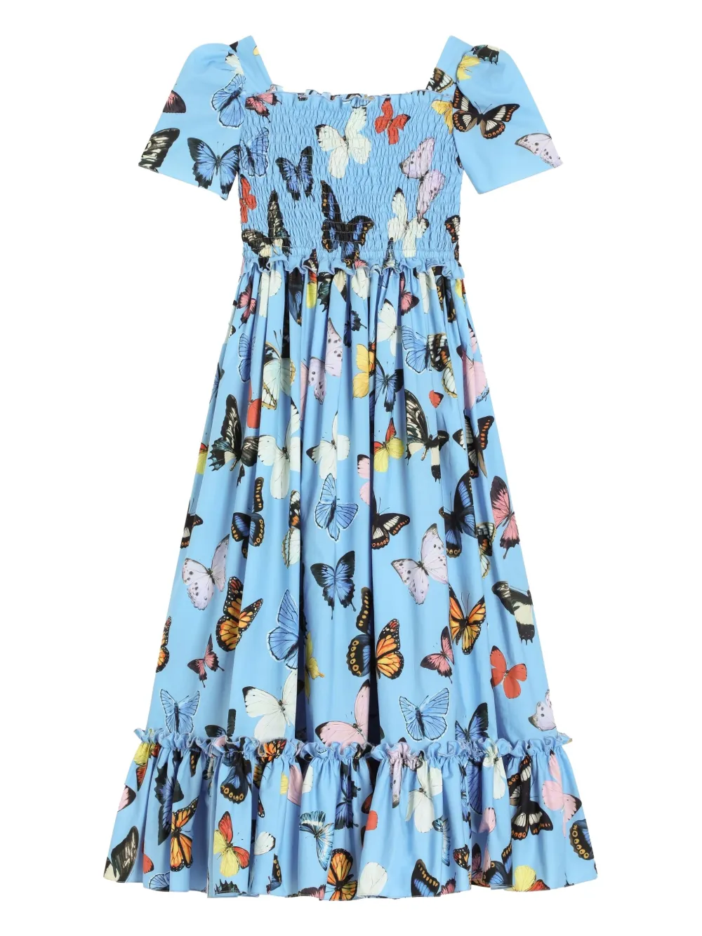 Dolce & Gabbana Kids バタフライプリント ワンピース - ブルー Dolce & Gabbana Kids バタフライプリント ワンピース - ブルー