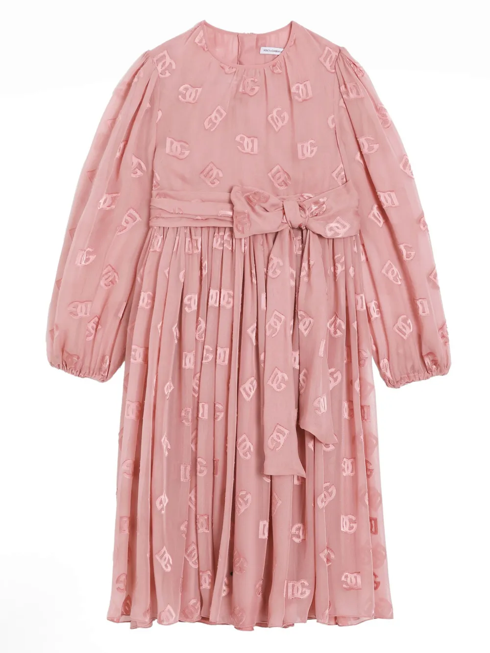 Dolce & Gabbana Kids Jurk verfraaid met logo Roze