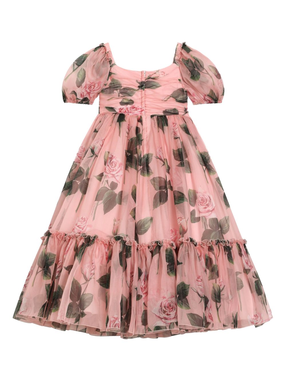 Dolce & Gabbana Kids Jurk met roosprint - Roze