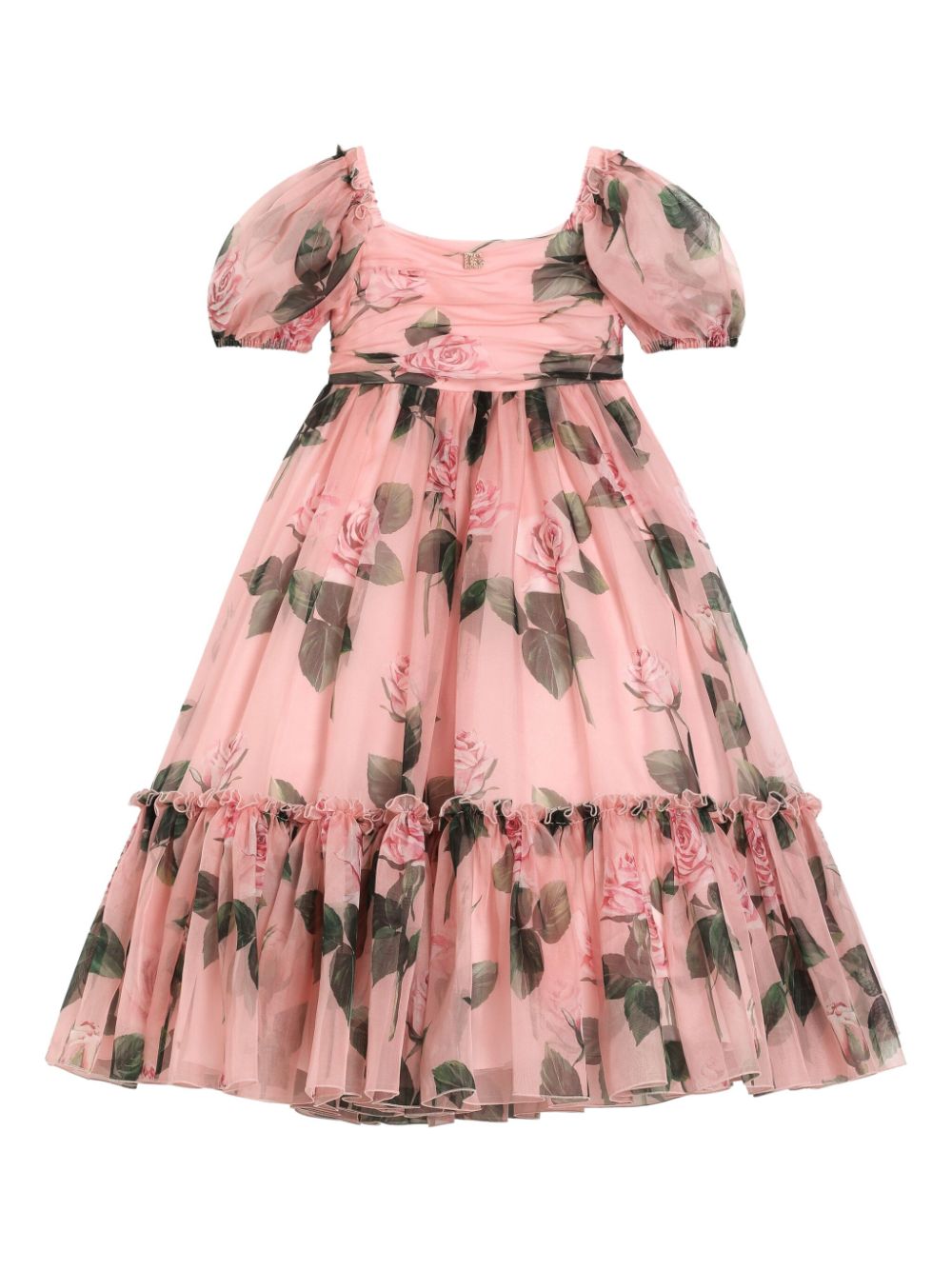 Dolce & Gabbana Kids Jurk met roosprint Roze