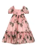 Dolce & Gabbana Kids rose-print party dress - Pink