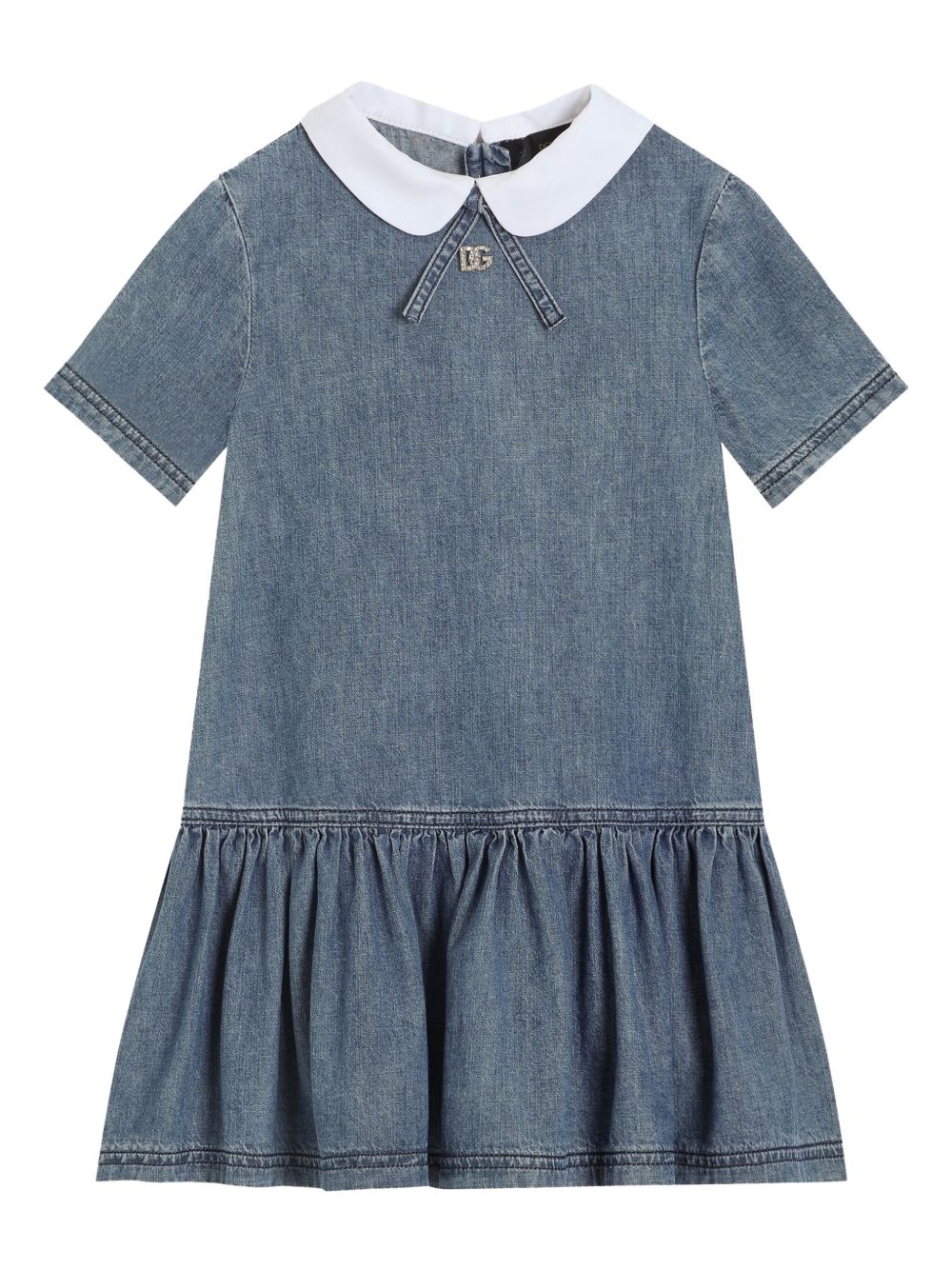 Dolce & Gabbana Kids Spijkerjurk Blauw