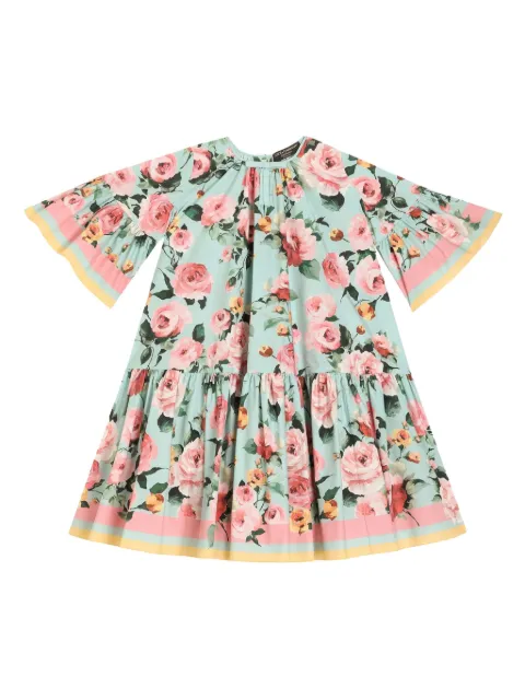 Dolce & Gabbana Kids Kleid mit Rosen-Print