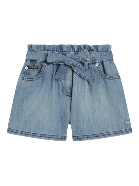 Dolce & Gabbana Kids logo-appliqué denim shorts