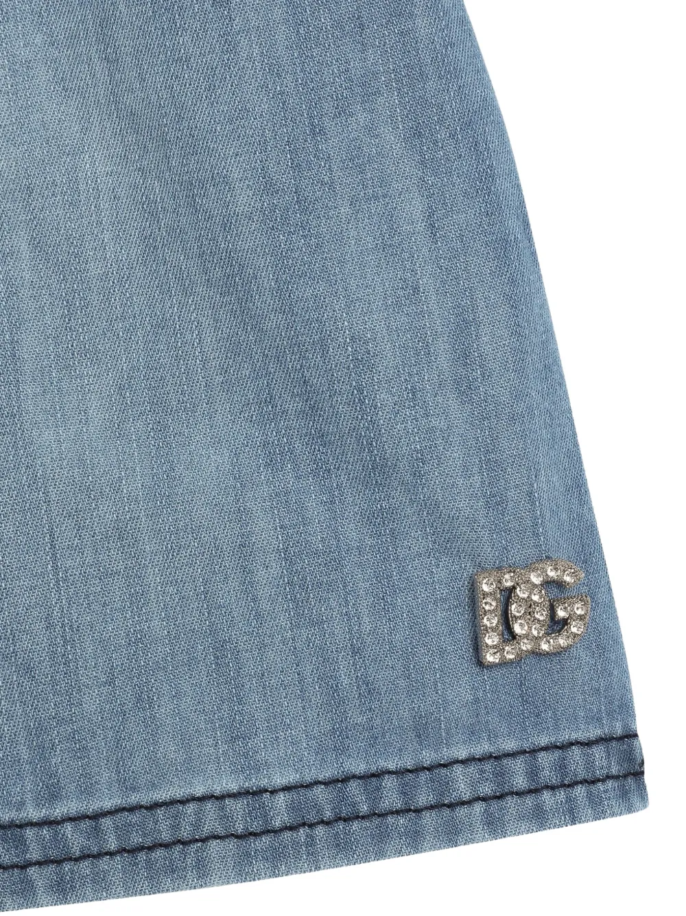 Dolce & Gabbana Kids Spijkershorts met logo-applicatie Blauw