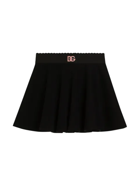 Dolce & Gabbana Kids 로고 자수 스커트