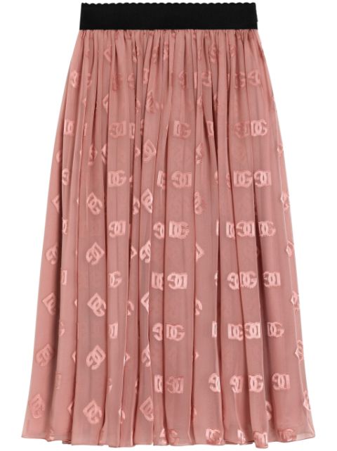 Dolce & Gabbana Kids embroidered-logo maxi skirt