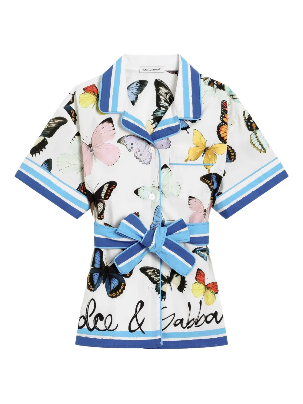 Dolce & Gabbana Kids Shirt met vlinderprint Wit