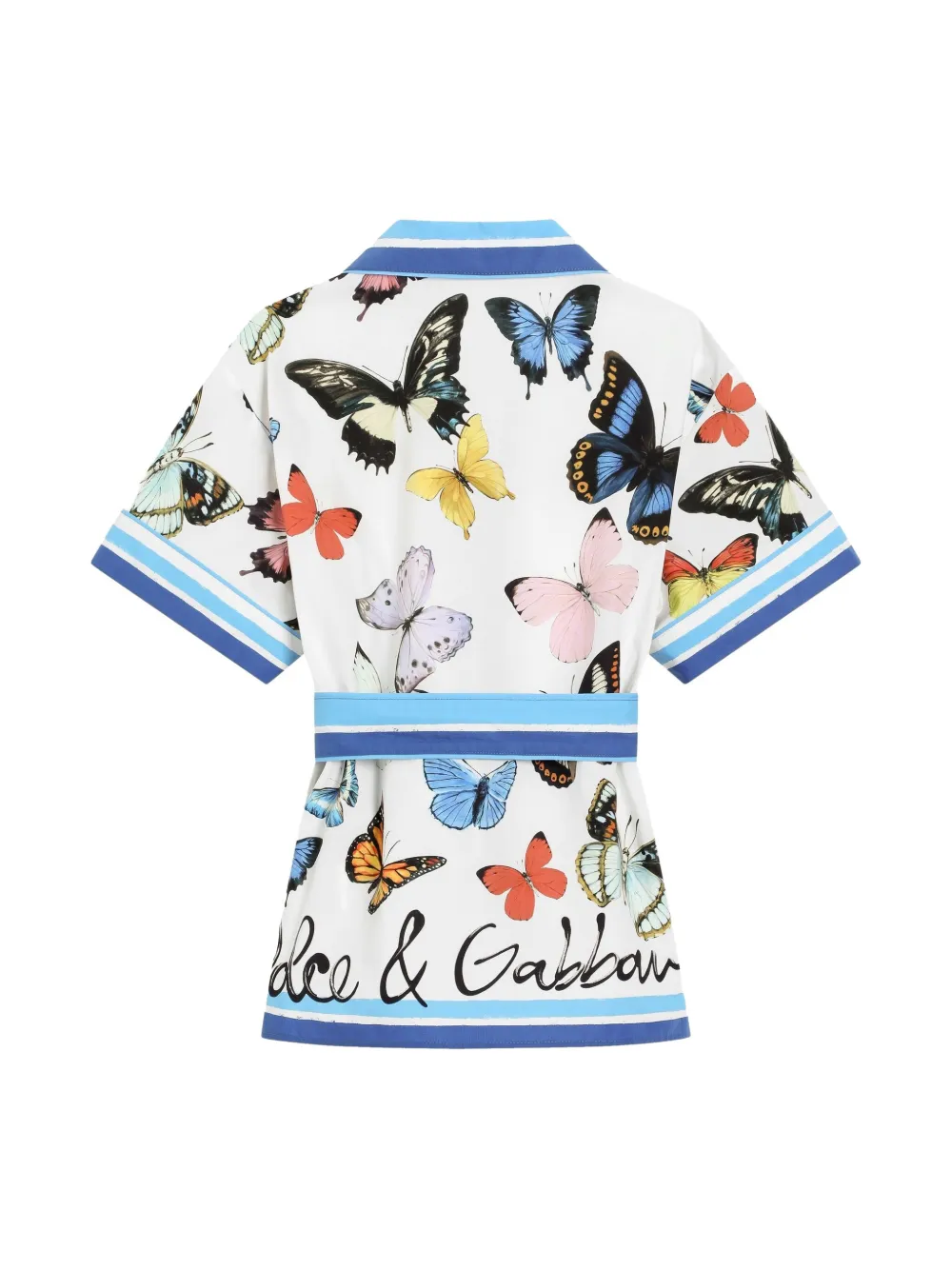 Dolce & Gabbana Kids butterfly-print shirt - Wit