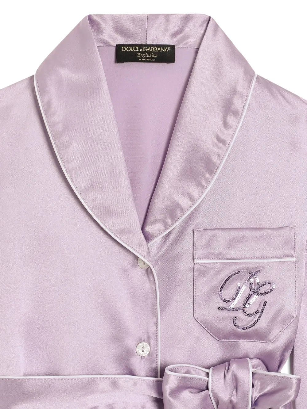 Dolce & Gabbana Kids Satijnen pyjamatop Paars