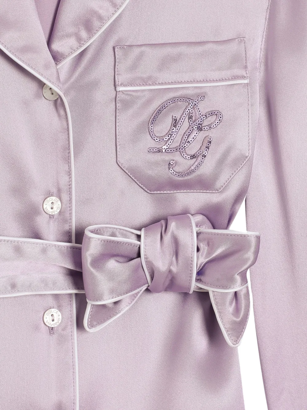 Dolce & Gabbana Kids Satijnen pyjamatop Paars