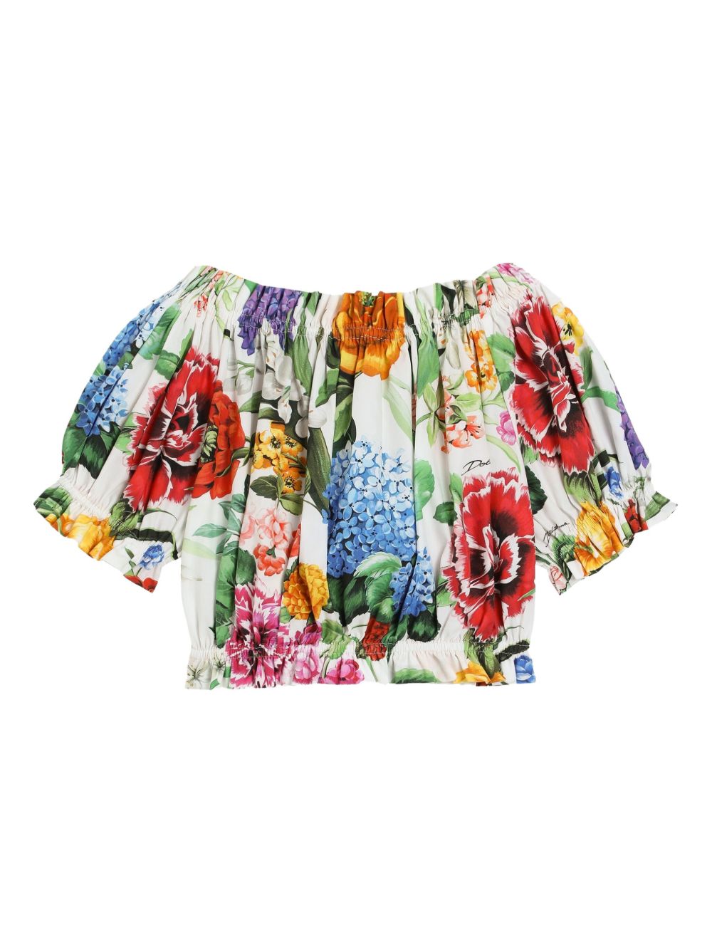 Dolce & Gabbana Kids Shirt met bloemenprint - Wit