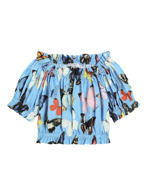 Dolce & Gabbana Kids butterfly-print blouse
